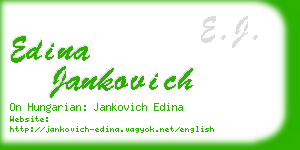 edina jankovich business card